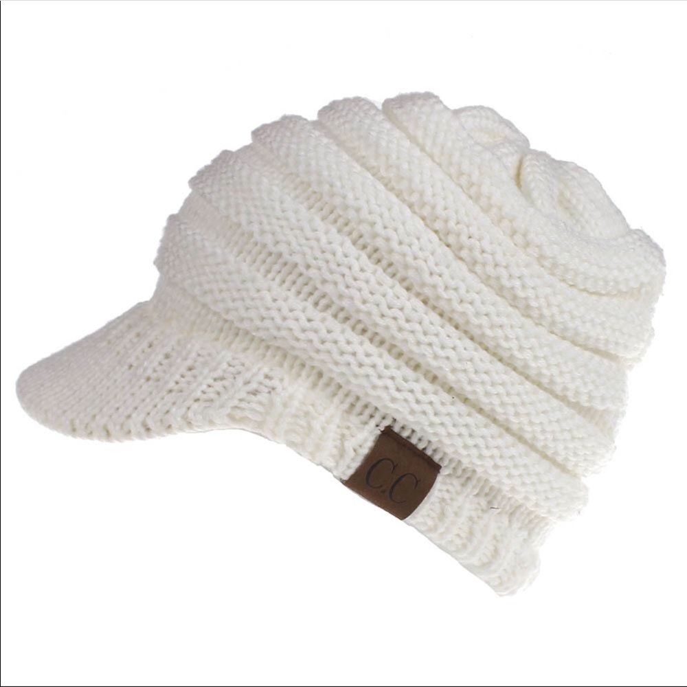 C.C beanie visor ponytail winter hat